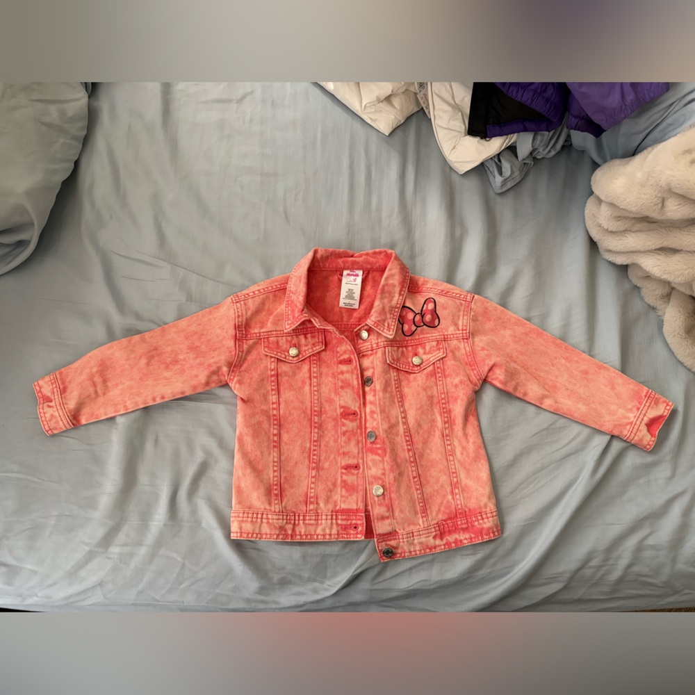Kids Minnie Mouse Orange Denim Jacket